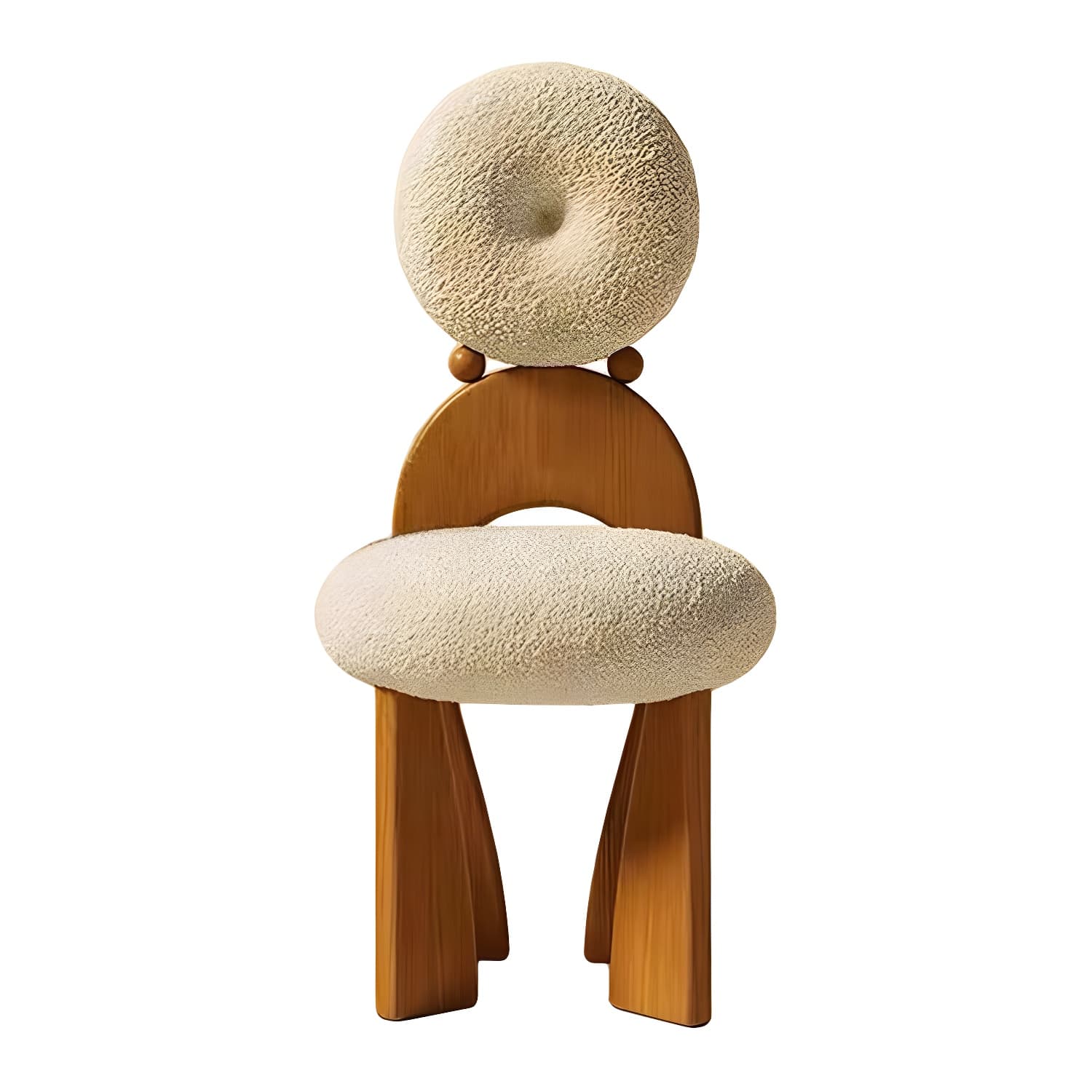 Modern Upholstered Side Chair with Wood Legs in Polyurethane for Kitchen & Dining - image 16