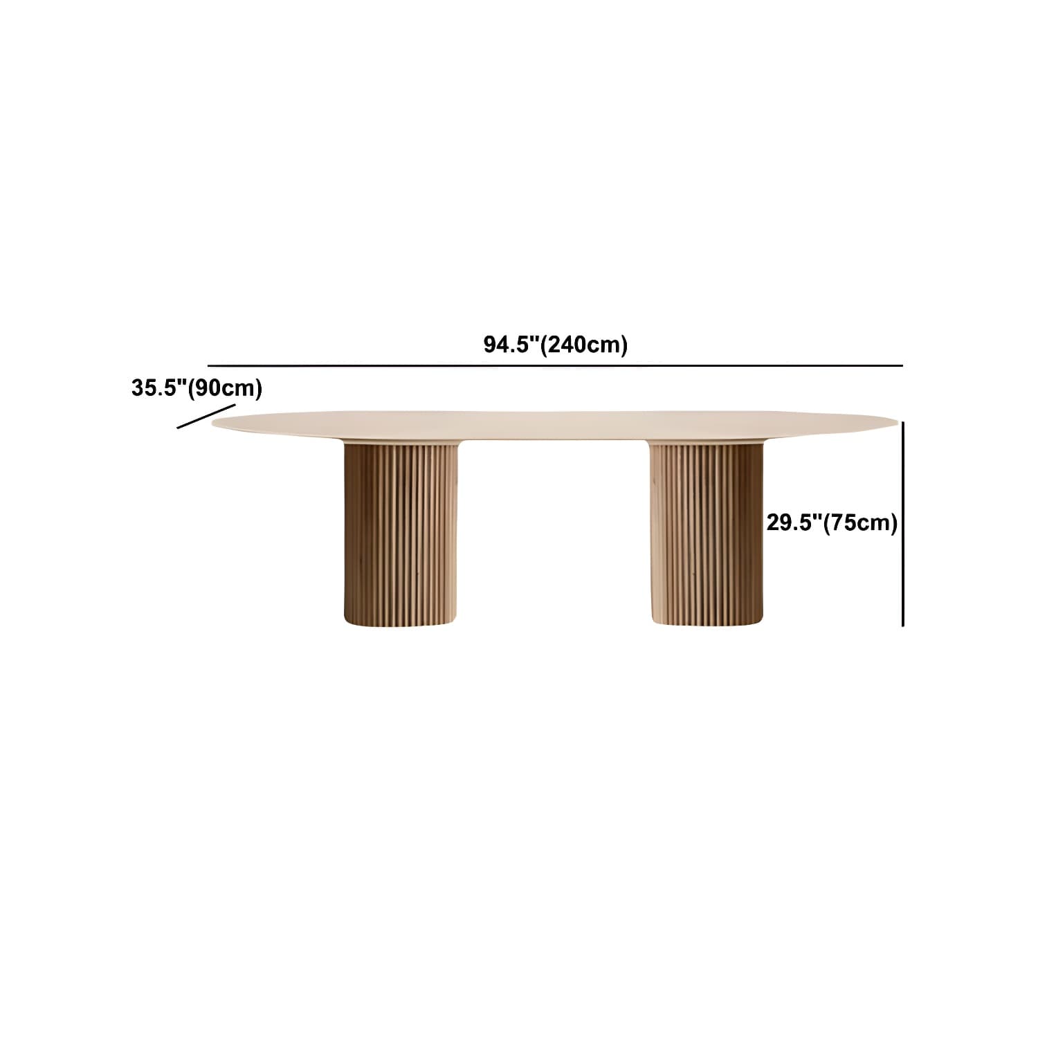 Natural Double Pedestal Dining Table Modern Oval Wood Home Dinner Room Kitchen Table - image 16