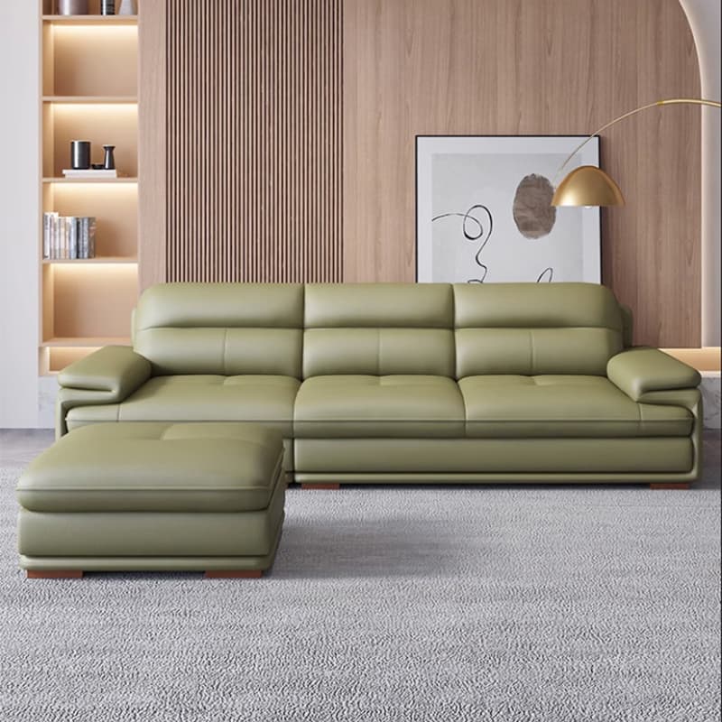 Elegant Interface Genuine Leather Sectional Set in Gray for Stylish Living Rooms - image 4