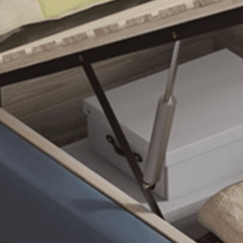 Navy Blue Solid Color Storage Included Panel Bed for Bedroom - image 3
