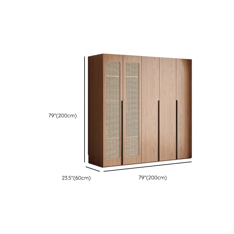 Cocoa Art Deco Self-supporting Cabinet Armoire with Soft Close Drawer, Interior Shelves, and Hanging Rod - image 25