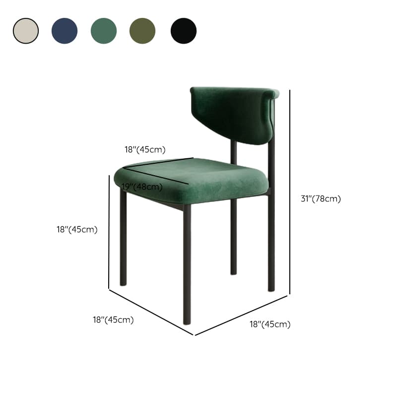 Scandinavian Style 1-Piece Side Chair Set with Upholstered Seats, Ink/Ivory Metal Legs, and Low Back - image 16