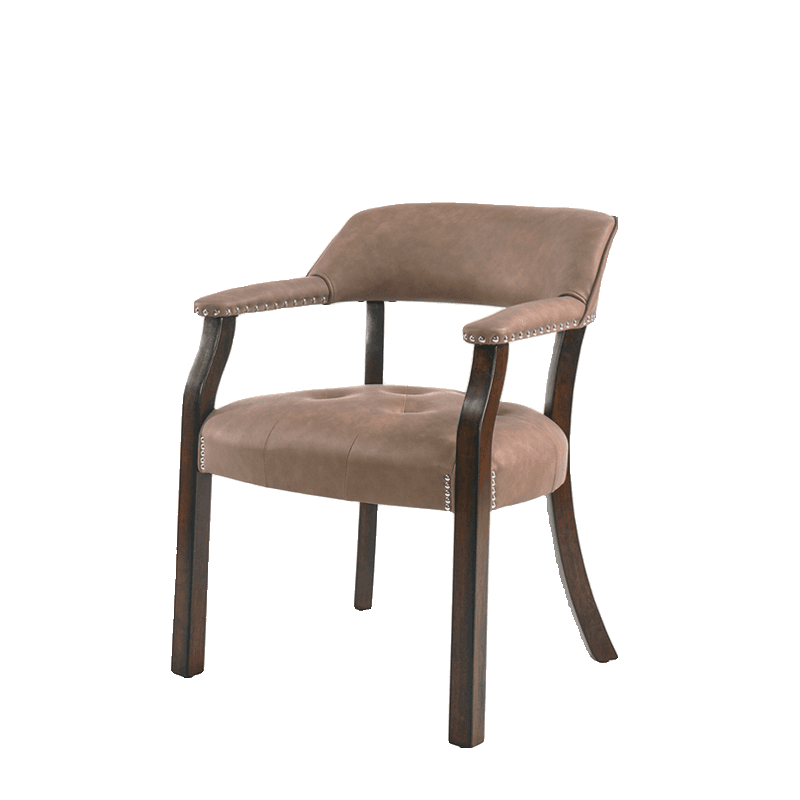 Sturdy Dining Room Arm Chair with Rollers, Decorative Nailhead, and Outlined Frame - image 6