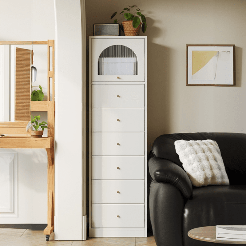 Casual Style Combo Dresser with Shelves for Sleeping Quarters