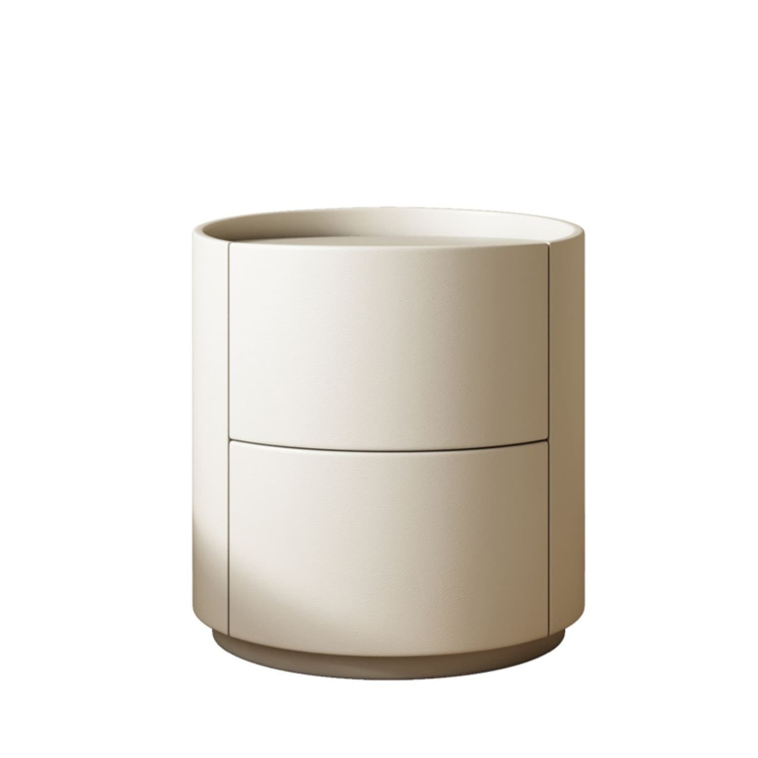 Modern Faux Leather Nightstand with 2 Drawers in Light Wood Tone - image 17