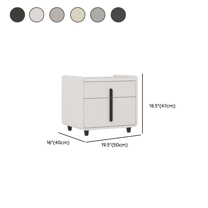 Organic Modern Nightstand With Drawer Organization with 2 Drawers, Pleather Countertop, and Leg - image 12