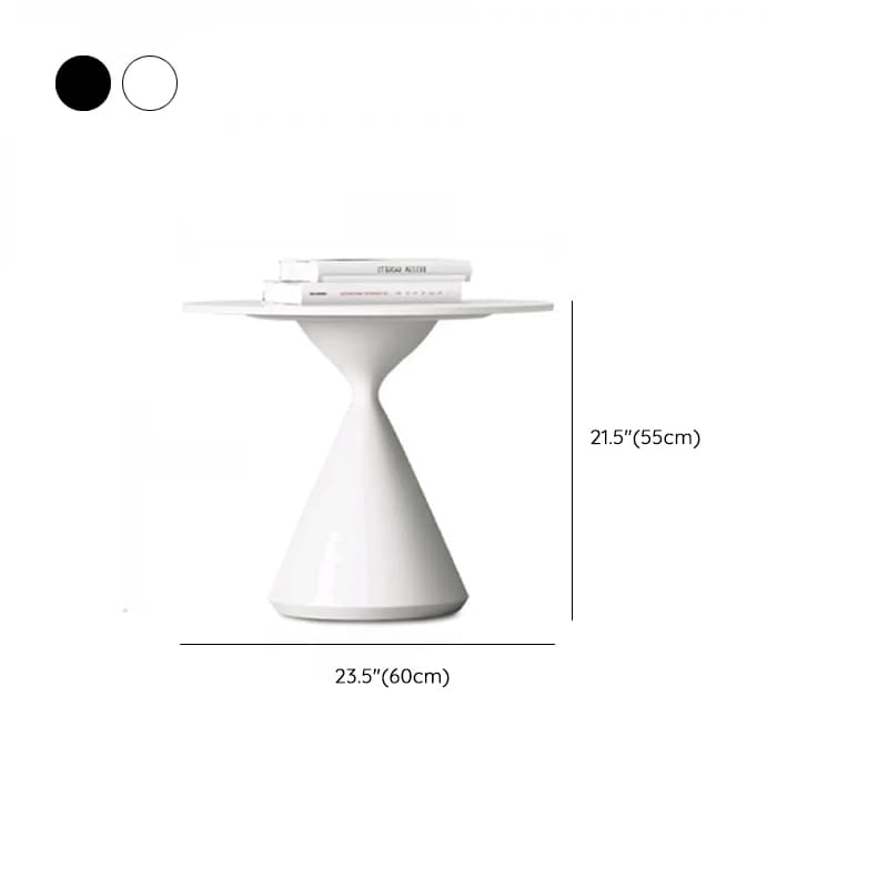 Single/Nesting Postmodern Circular-shaped Chalk/Ink Sintered Stone Pedestal Base Side Table - image 15