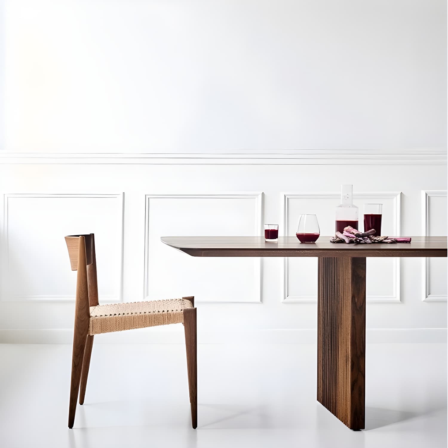 Modern Rectangle Dining Site Table Solid Wood Double Pedestal Kitchen Dining Table - image 7