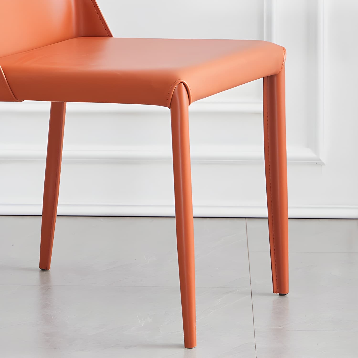Modern Metal Dining Room Chairs Armless Leather Dining Chair for Restaurant - image 17