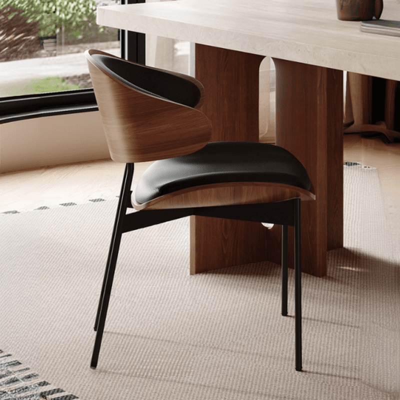 Minimalist Rectangular Slate Stone Dining Table Set with Two-sided Pedestal in Ivory - image 5