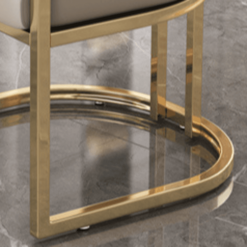 Minimalist Arm Chair with Cushioned Seat, Arms, Metallic Metal Legs, and Low Back - image 15