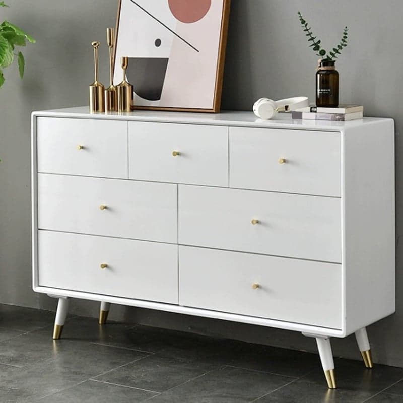 Five-Drawer Wooden Dresser, Natural Color, Modern Design, 50in Length, Pre-Drilled - image 7
