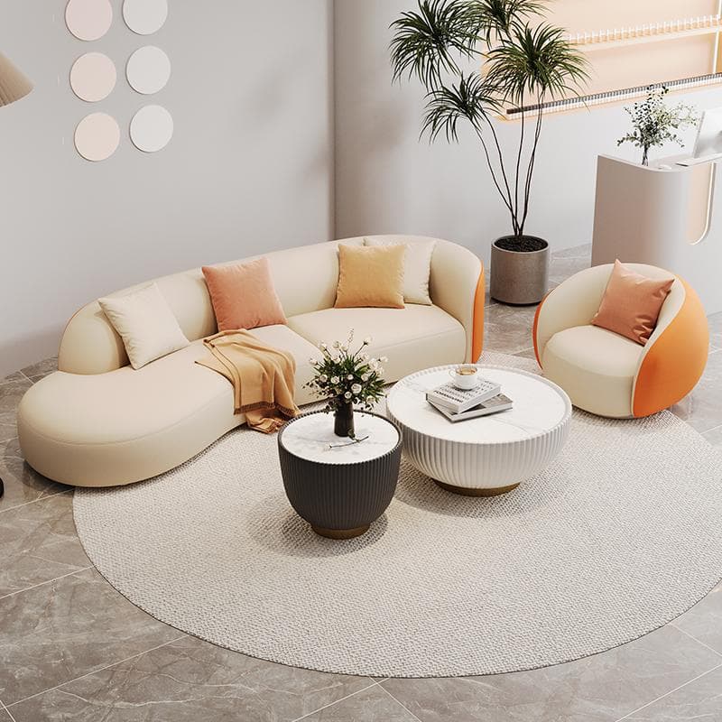 Modern Beige Standard Size Tech Cloth Wood Sectionals Sofa Without Storage or USB Port - image 3