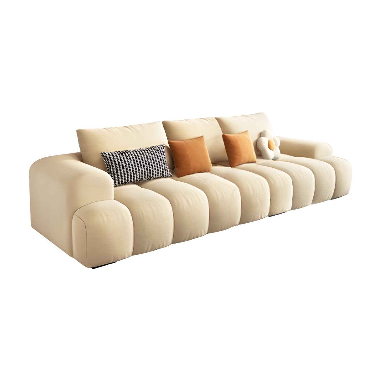 Modern Suede Sectional Sofa with Black Pine Wood Frame and Scratch Resistant Design - image 6