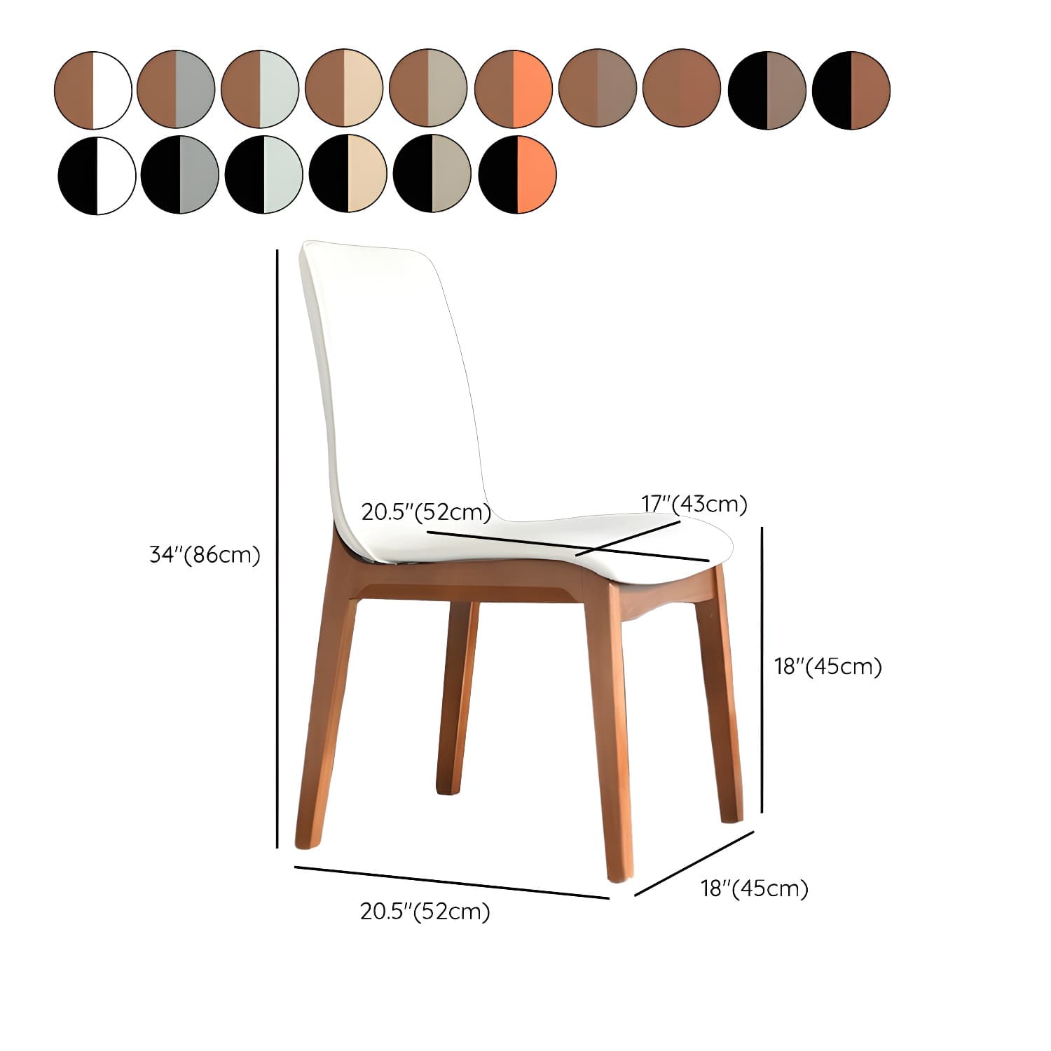 Modern Faux Leather Dining Chair with Solid Wood Legs for Dining Room - image 23