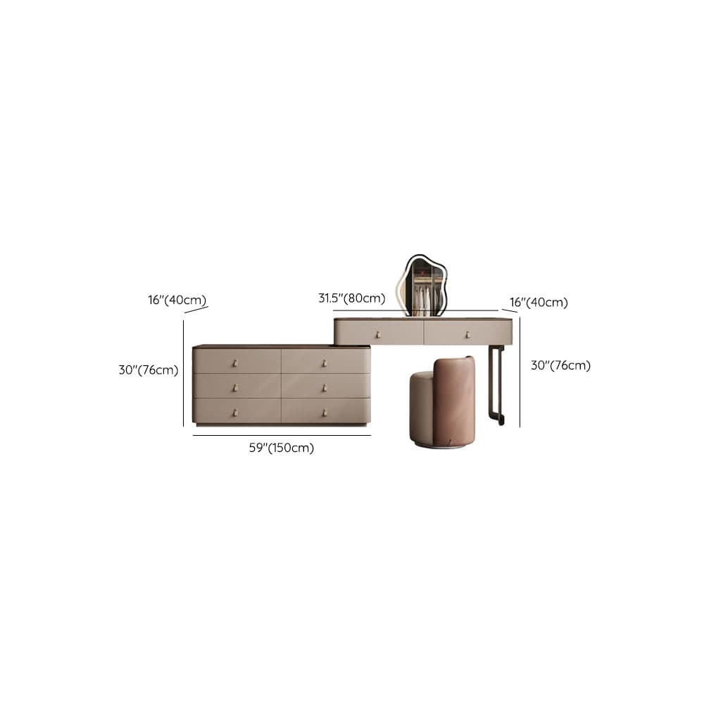 Tan Vanity Set with Scalable Telescopic and Push-Pull Features - image 21