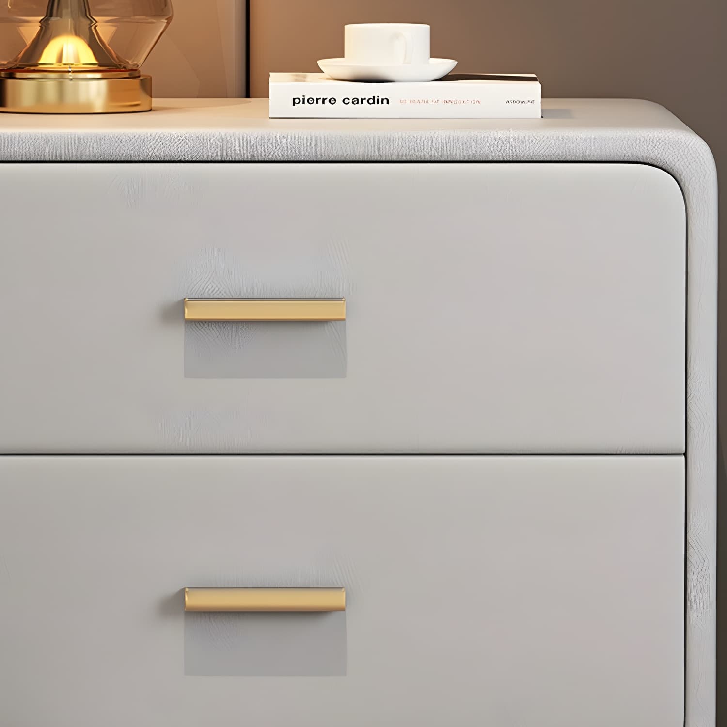 Faux Leather Modern Nightstand with Drawer Storage - Small Size, 2 Drawers - image 21