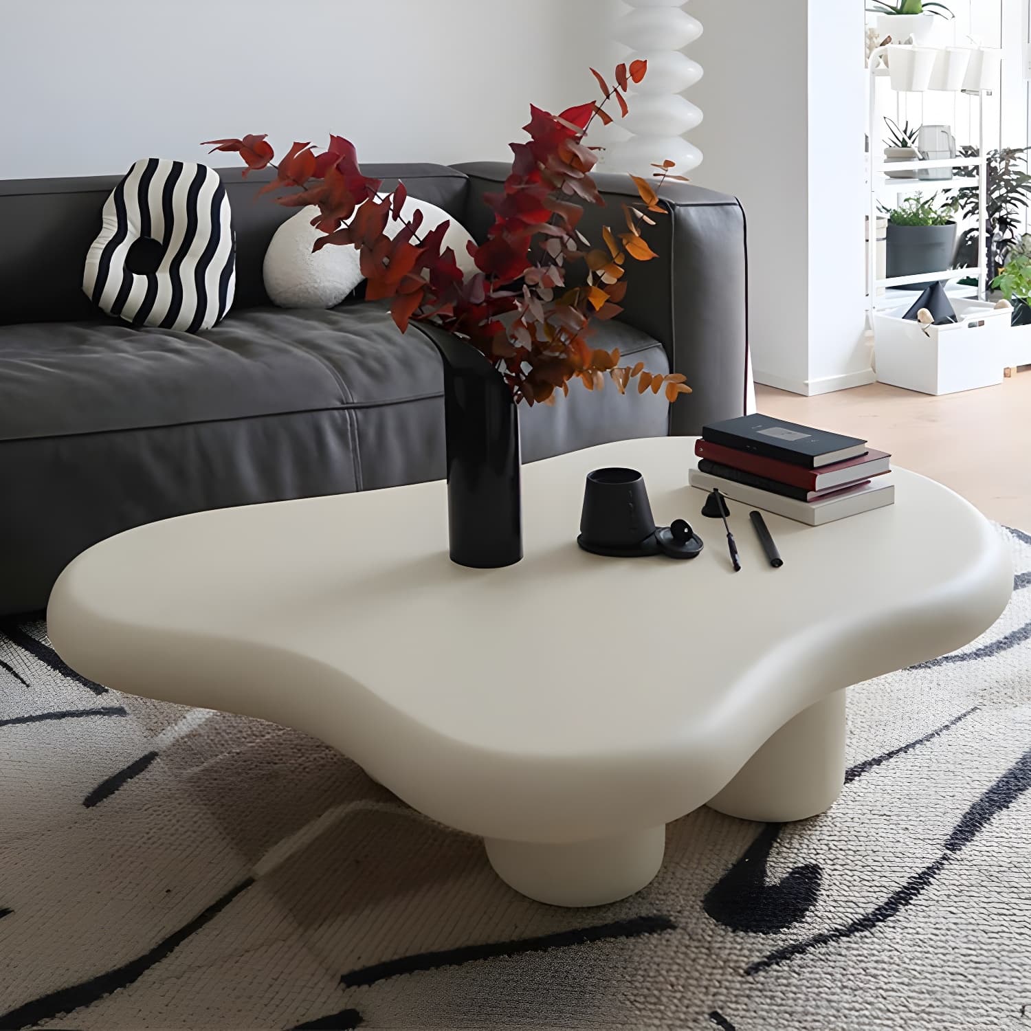 Modern Wood Geometric Coffee Cocktail Table 4 Legs 1 Coffee Table - image 7