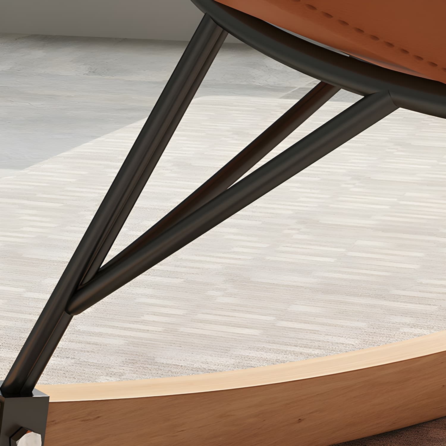 Stylish and Comfortable Modern Upholstered Indoor Rocking Chair with Natural Wood Legs - image 15