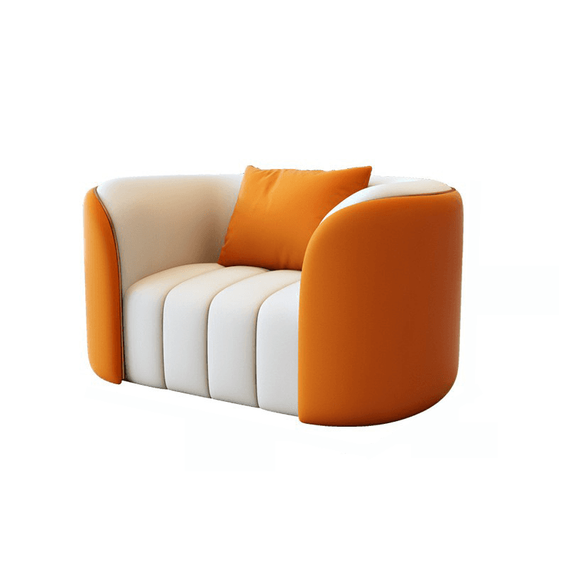 Trendy Grey/Ivory Solid Color 3-seater/for 2/1 Person Floor Sofa/Loveseat/Single Sofa with Tuxedo Arm for Sitting Room