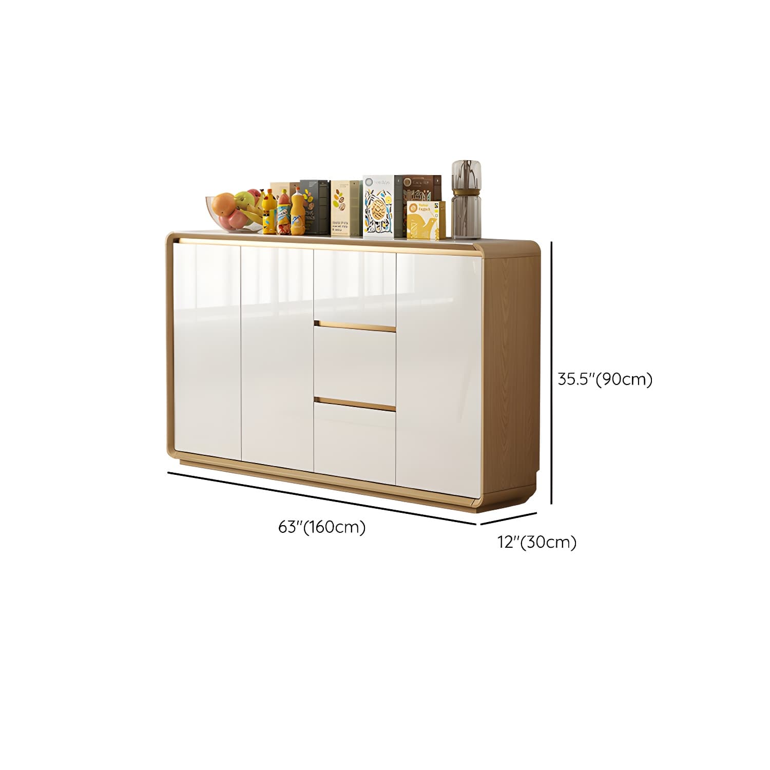 Contemporary Style Adjustable Shelving Wood Sideboard Cabinet with Cabinets and Drawers - image 13