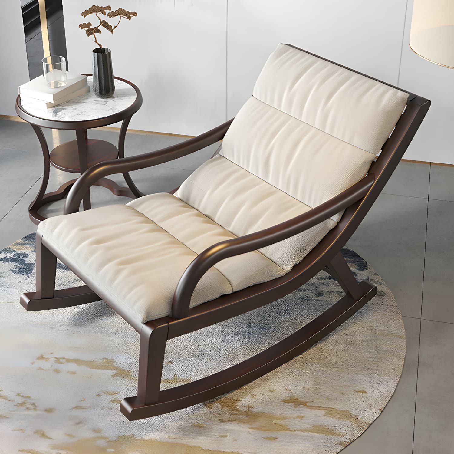 Reclining Solid Wood Living Room with Dark Legs Traditional Rocking Chair - image 17