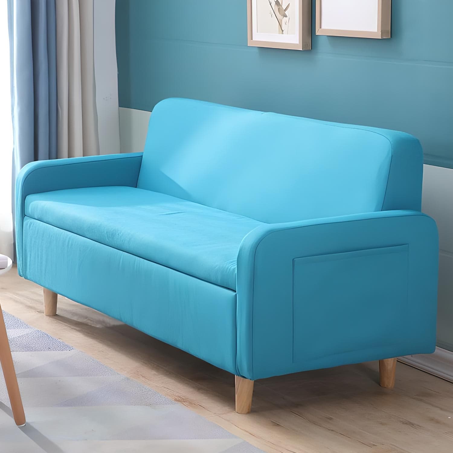 Contemporary Azure/Brown/Magenta Standard Sofa with Hidden Storage - image 7
