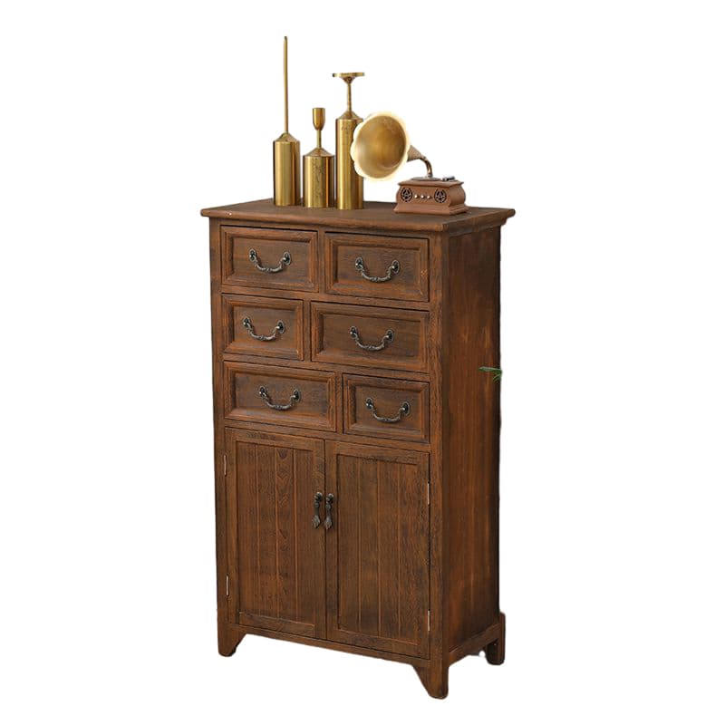 Coastal Style Storage Chest Solid Wood Countertop with Drawers and Doors - image 11