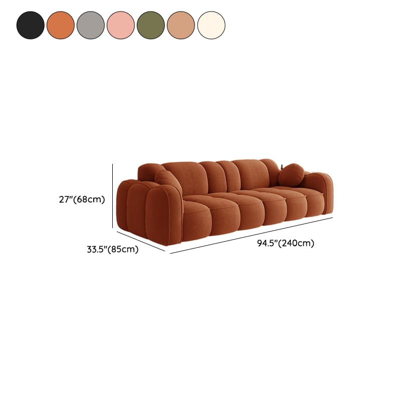 Modern Solid Color Tear Resistant Standard Sofa in Dark Grey/Light Brown/Ivory, 4-seater/3-seater with 2 Pillows - image 17