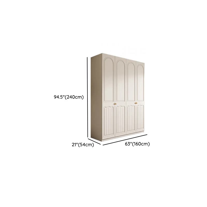 Chalk Minimalist Laminate Cabinet Armoire with Compartments, Interior Shelves, and Clothing Rod - image 11