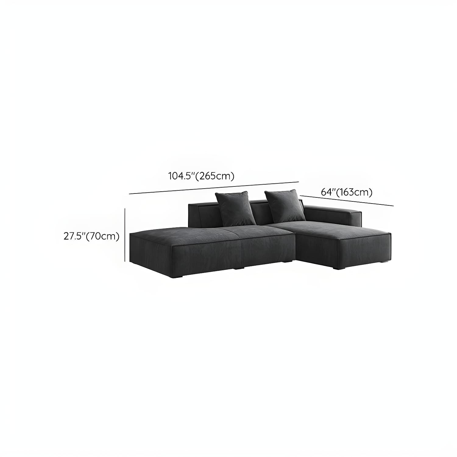 Modern Gray Square Arm Sectional Sofa Upholstered in Polyester Blend - image 20