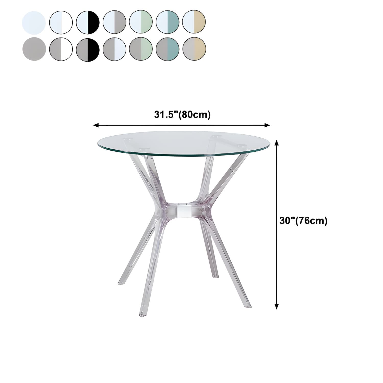 31.5" Modern Style Dining Table Round Glass Pedestal Dining Table for Home Use - image 18