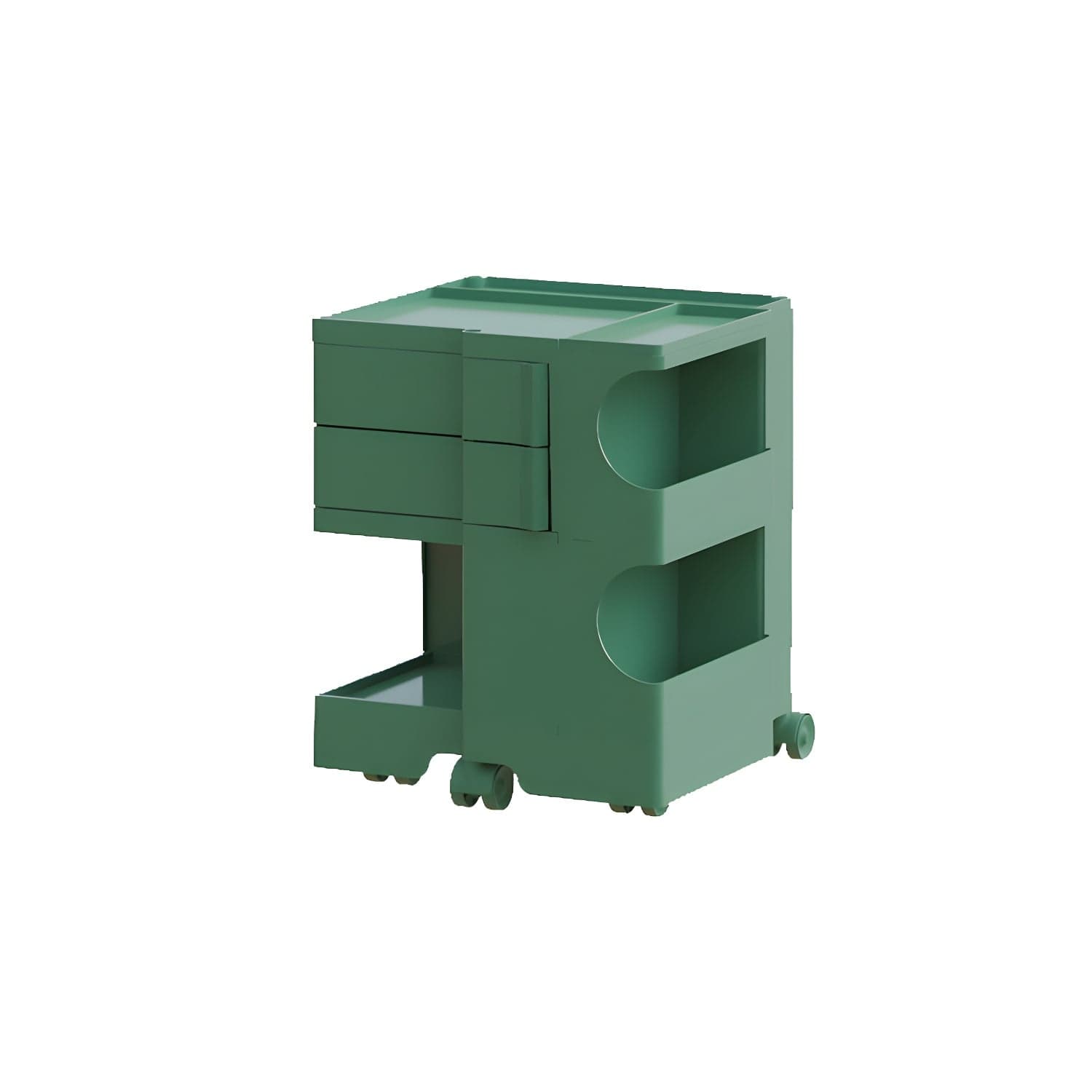Modern Plastic Night Table Open Storage Night Stand with Wheels - image 6