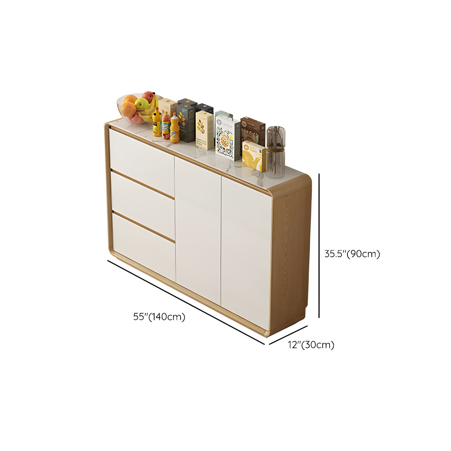 Contemporary Style Adjustable Shelving Wood Sideboard Cabinet with Cabinets and Drawers - image 12