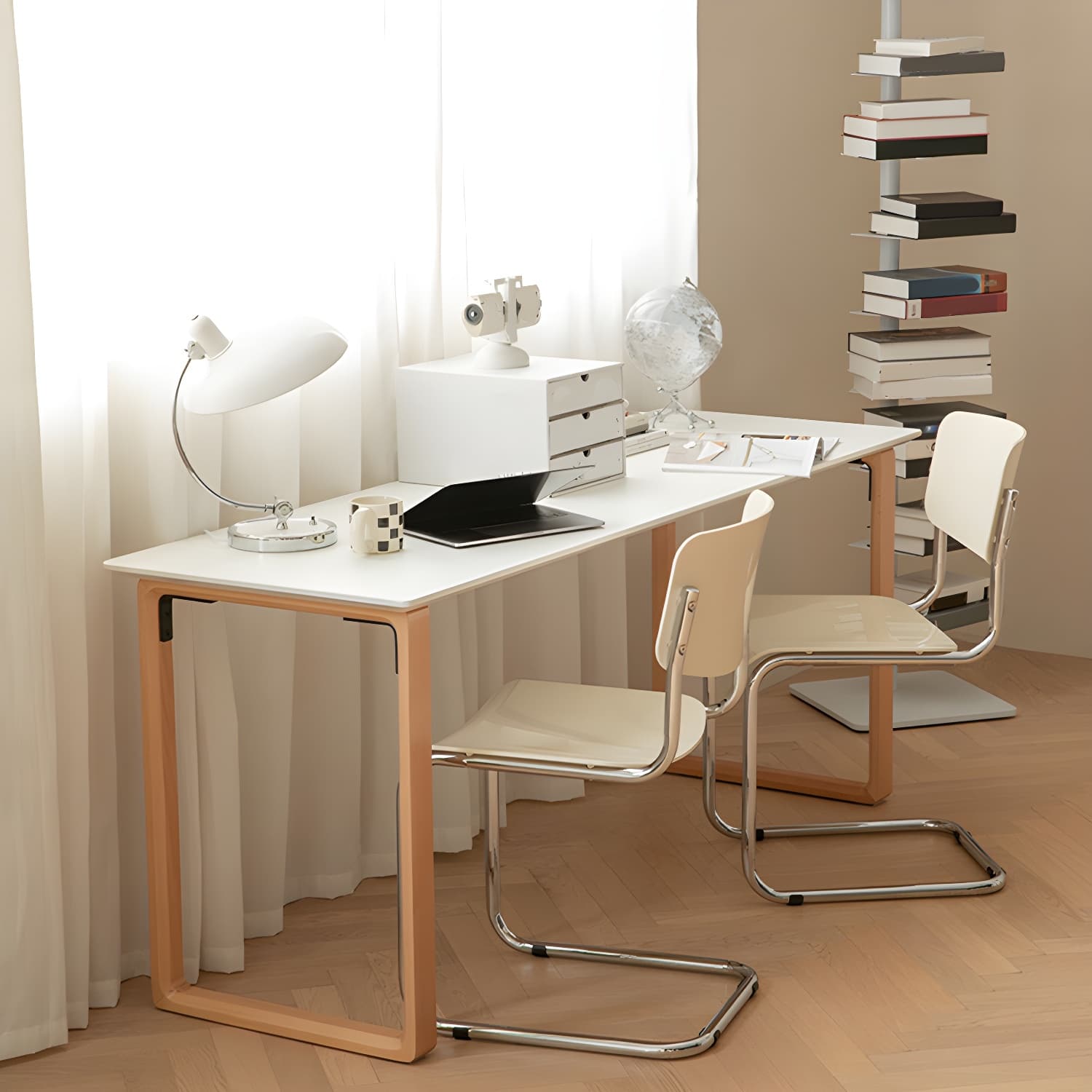 Scandinavian Open Back Side Chair with Silver Metal Legs in Plastic & Acrylic for Kitchen & Dining - image 16