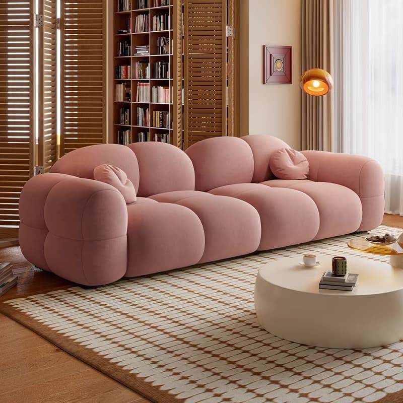 Versatile Grey/Blush/Amber Flannel Standard Sofa/Loveseat with Arm and Concealed Support - image 6