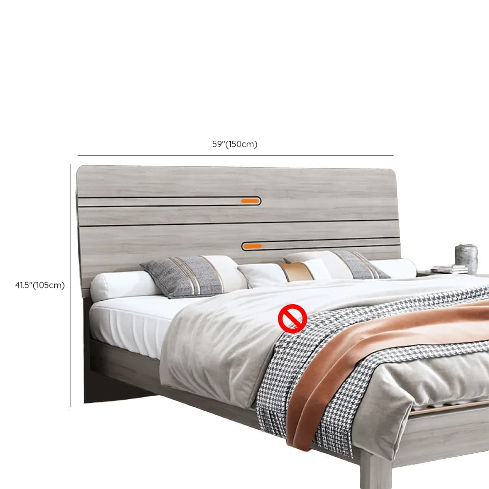 Trendy Queen(60"W x 80"L)/King(76"W x 80"L) Rectangle Panel Standard（36-55“） Bed Frame Mounted No Distressing in Wood - image 14