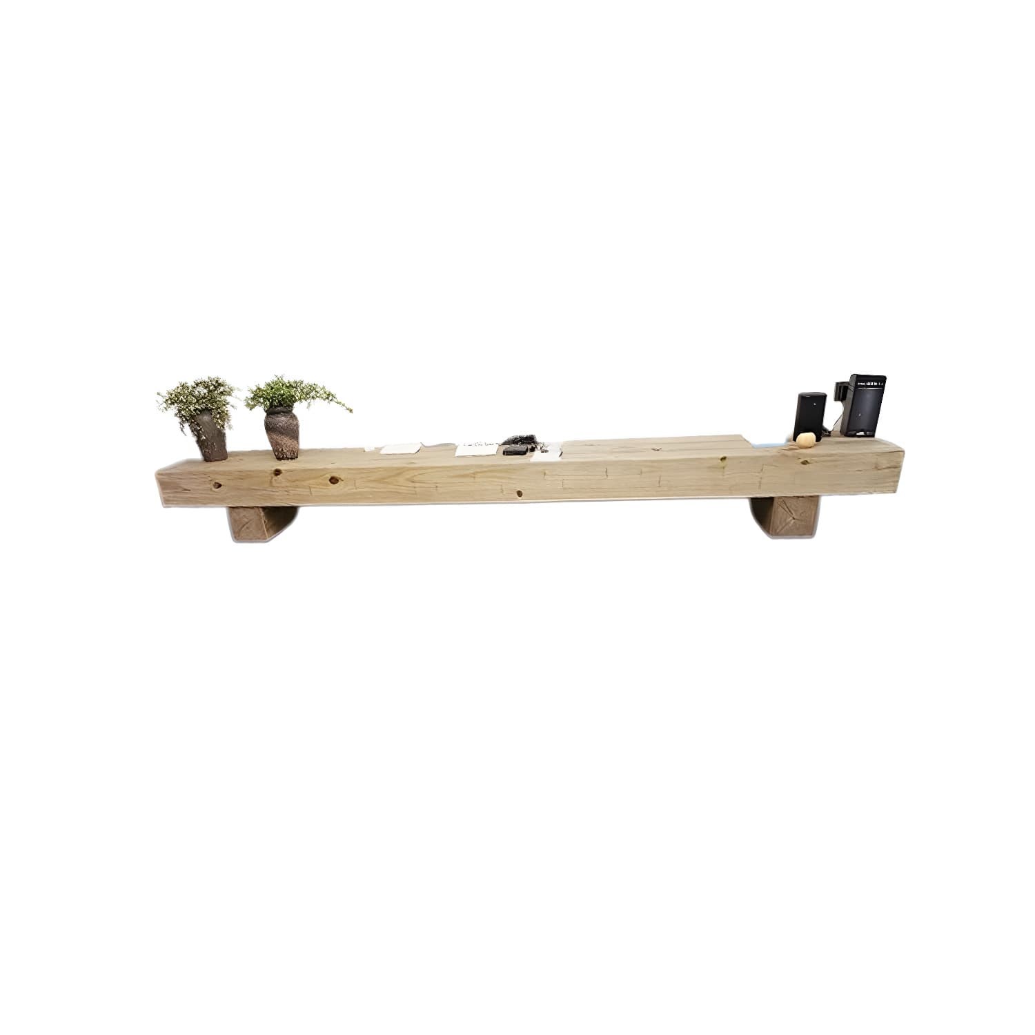 Scandinavian Natural TV Stand Console in Pine Wood - 15.7" H - image 5