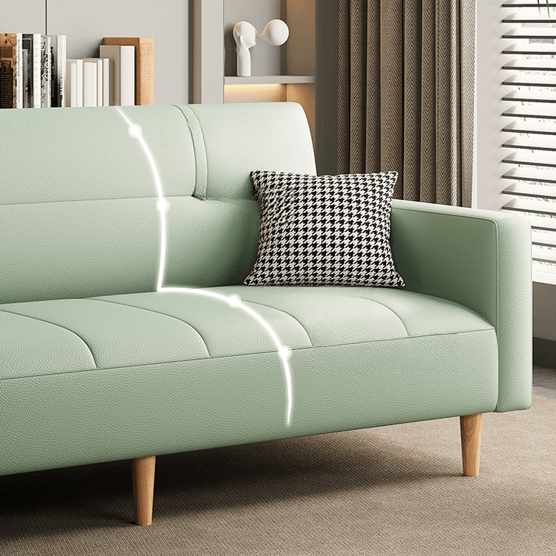 Trendy Water Resistant Convertible Sofa in Grey/Light Green/Off-White with Arm, 4-seater/Seats 3/2 People, Receptacle Storage, and 2 Pillows - image 14