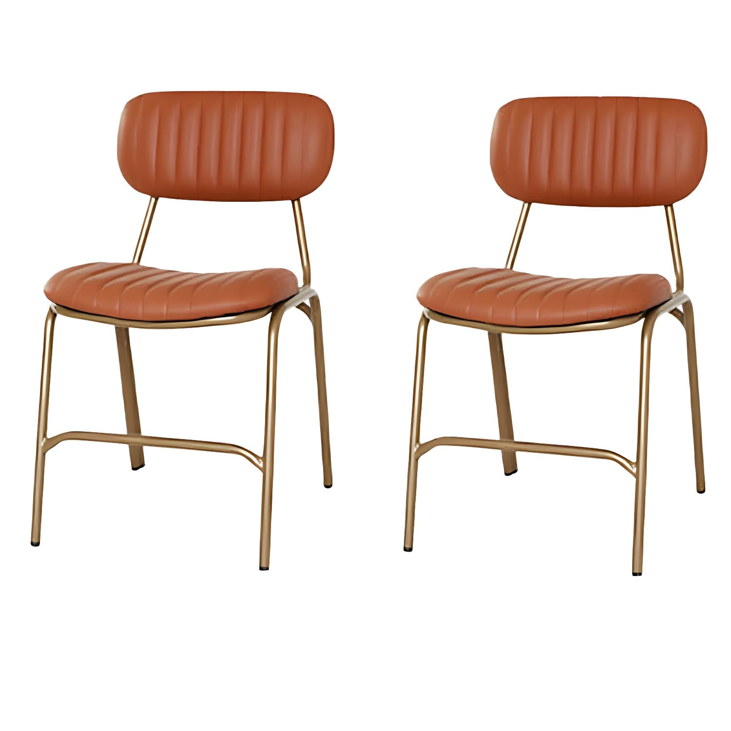Industrial Metal Dining Room Chairs Open Back Dining Side Armless Dining Chairs (Set of 2) - image 3