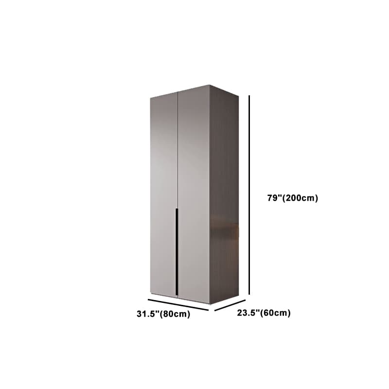 Trendy Grey Wooden Almirah with Clothing Rod, Interior Shelves, Soft Close Drawer & Soft Close Door - image 30