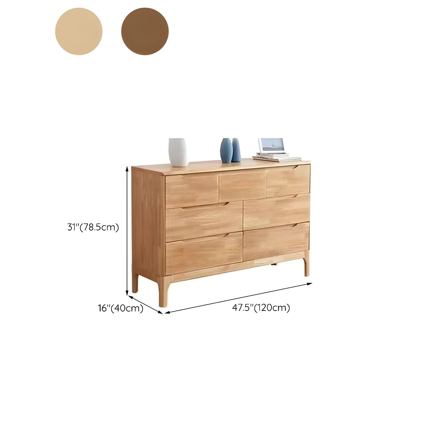 Rectangular Rubberwood Chest Mid-Century Modern Accent Chest - image 18