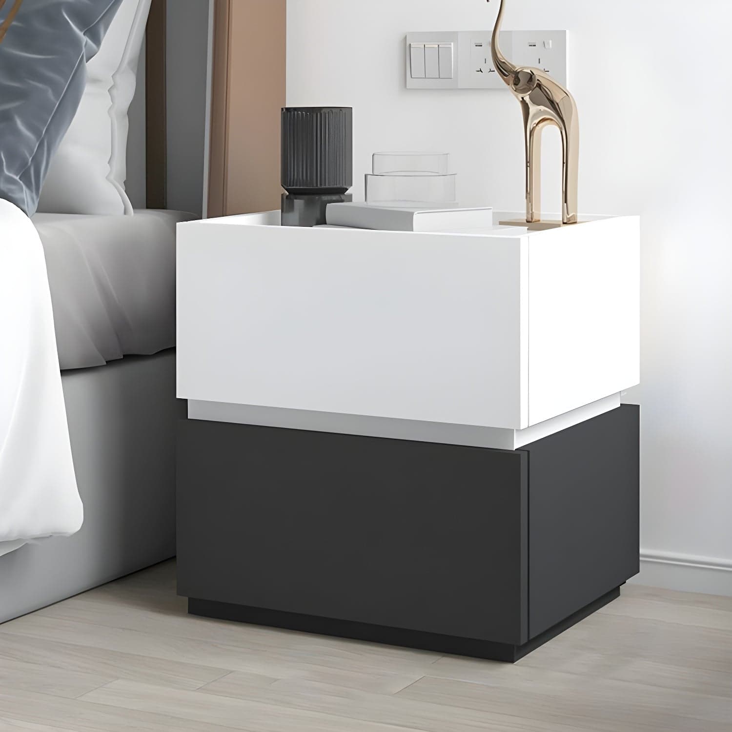 19.1" Tall 2 - Drawer Nightstand Wooden Accent Table Nightstand for Bedroom - image 6