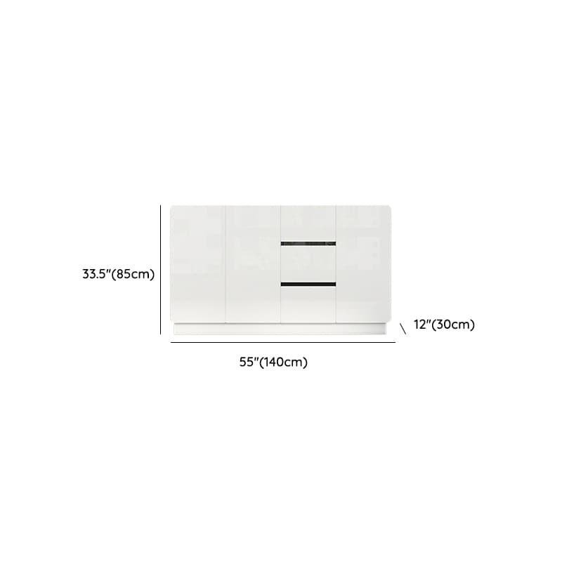 White Trendy Kitchen Storage with 3 Drawers, Standard/Narrow Size, Lumber Countertop, Variable Shelf, and Multiple Doors Options - image 19