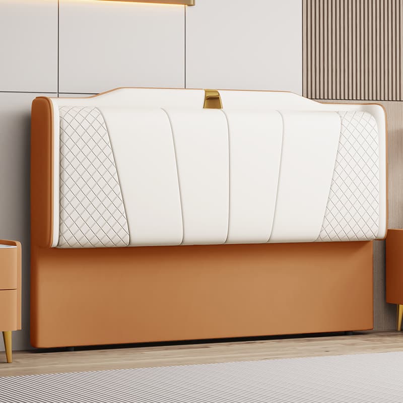 Trendy Panel Headboard in Natural Wood with No Distressing, Scooped Shape for Queen/Full Bed, Sponge Upholstery Fill, Standard Height - image 10