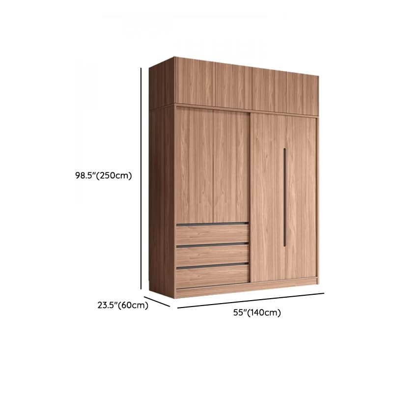 Modern Simple Style Sand Manufactured Wood Self-supporting Wardrobe with Soft Close Drawer, Interior Shelves & Soft Close Door - image 21