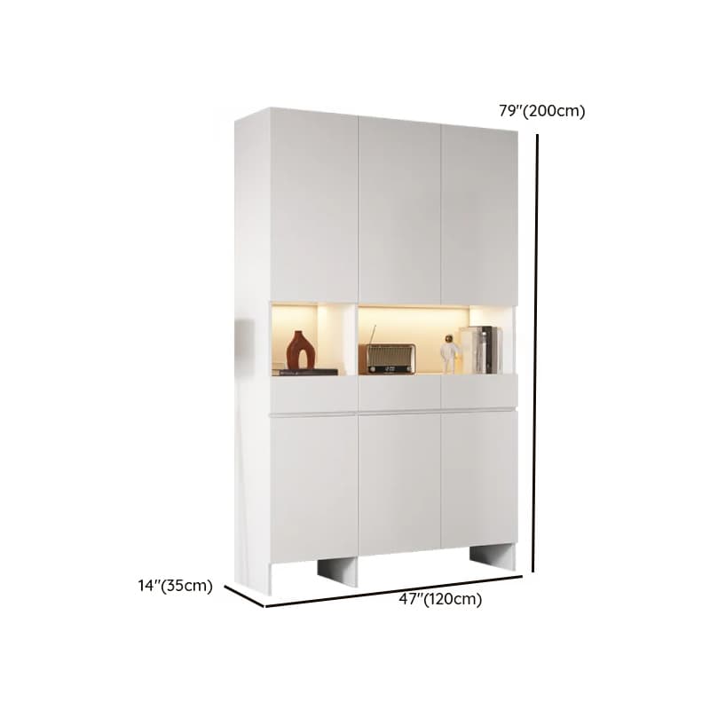 Trendy Rectangle Accent Cabinet with Hutch, Changeable Shelf, Groove Handles, Multi-Color Top, and Soft Close Drawer - image 25