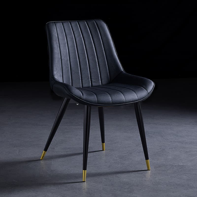 Outlined Faux Leather Upholstered Reliable Side Chair with Metal 4 Legs for Restaurant - image 25