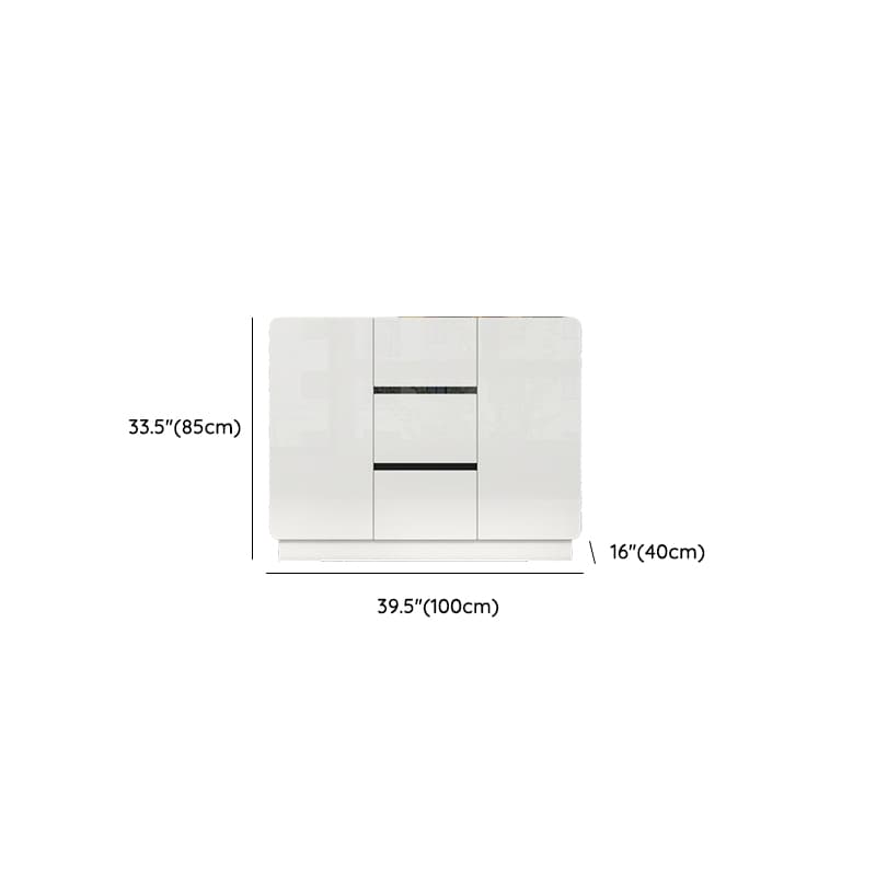 White Trendy Kitchen Storage with 3 Drawers, Standard/Narrow Size, Lumber Countertop, Variable Shelf, and Multiple Doors Options - image 15
