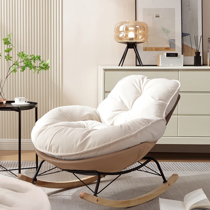 Chalk Simple 2 Piece Set Rocking Chair with Ottoman, Scratch-tolerant and Padded Upholstery - image 5